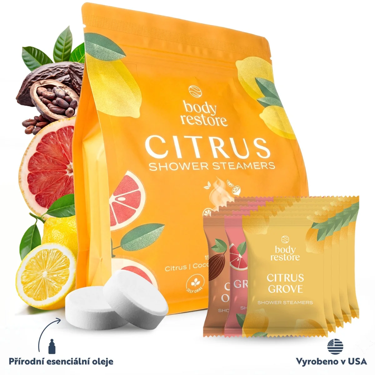 Body Restore Aromatické tablety do sprchy citrusy 15 ks