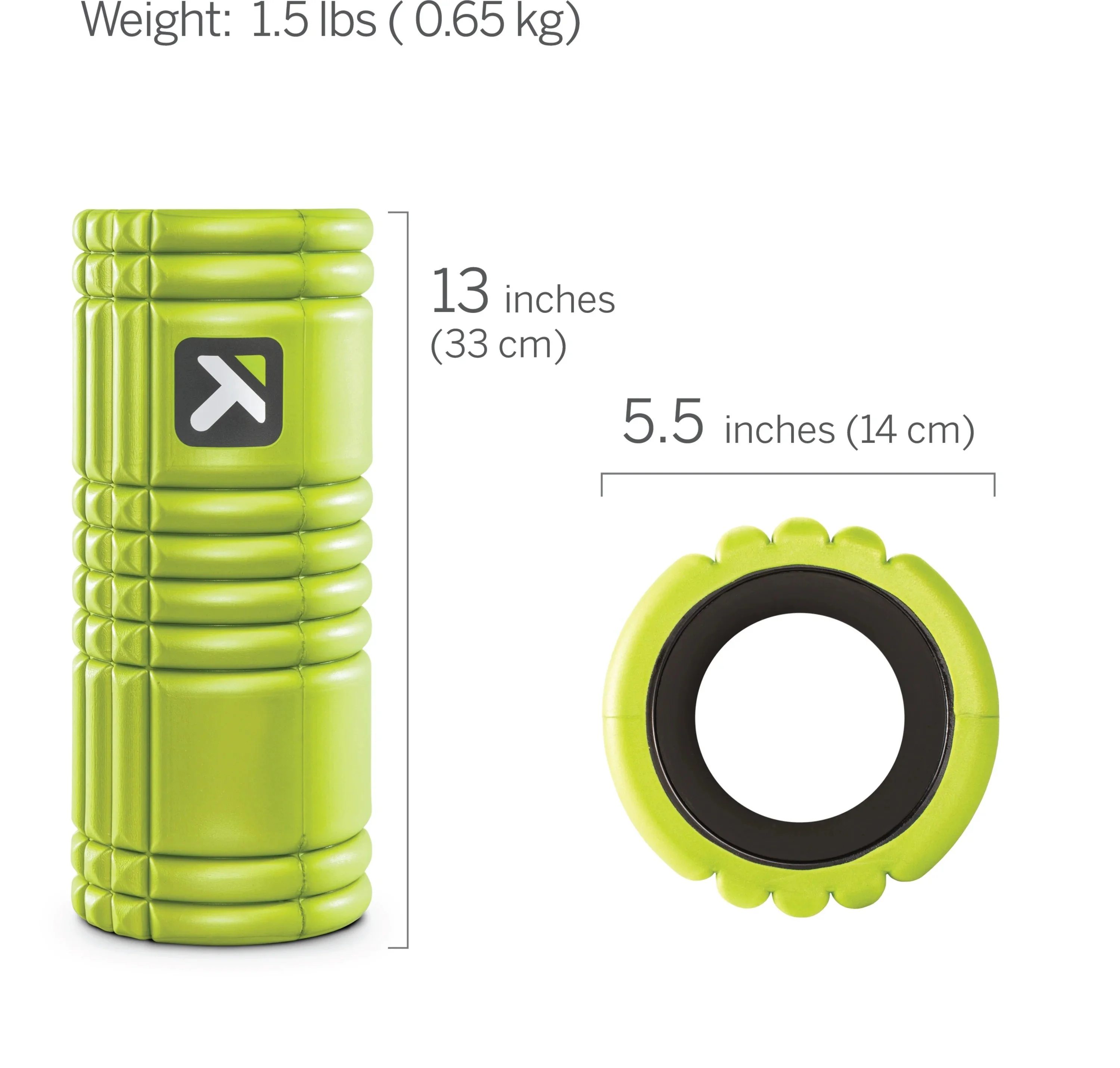 TriggerPoint GRID 1.0 Foam Roller, masážní válec, 33 cm, zelený
