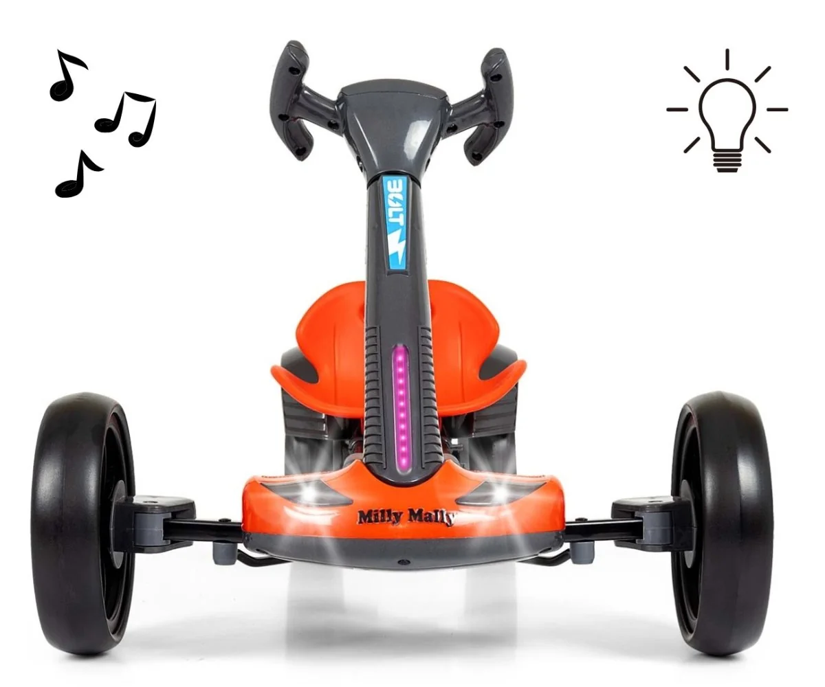 Milly Mally Elektrický gokart BOLT s dálkovým ovládáním, LED, Bluetooth, červené
