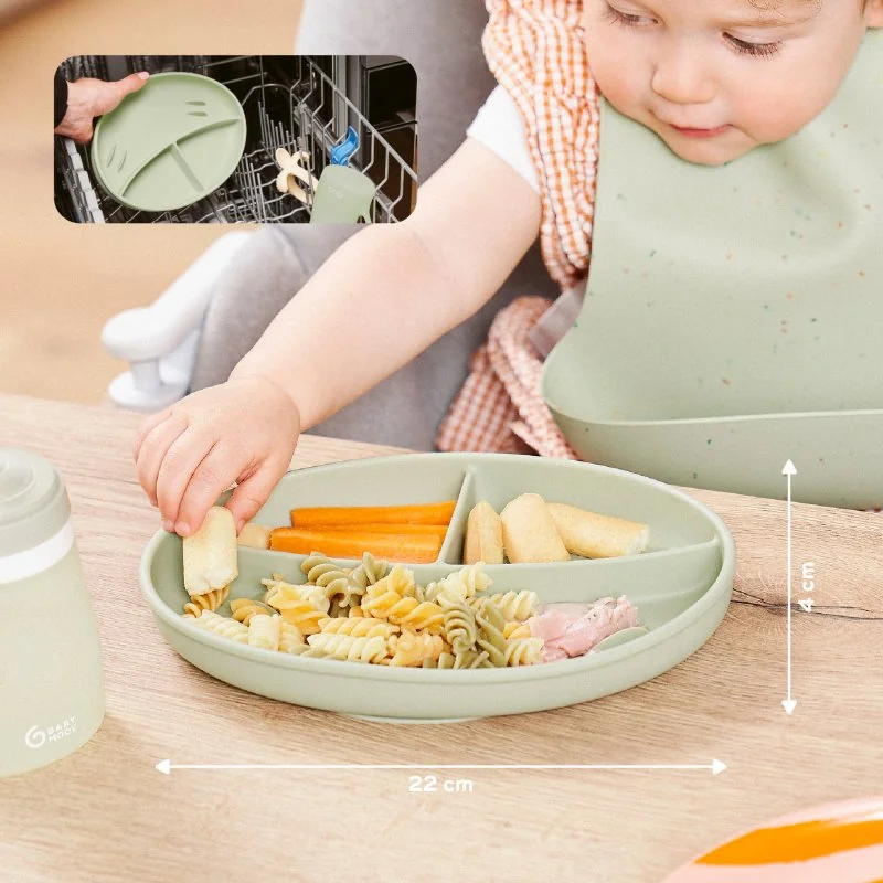 Babymoov silikonový talíř Green
