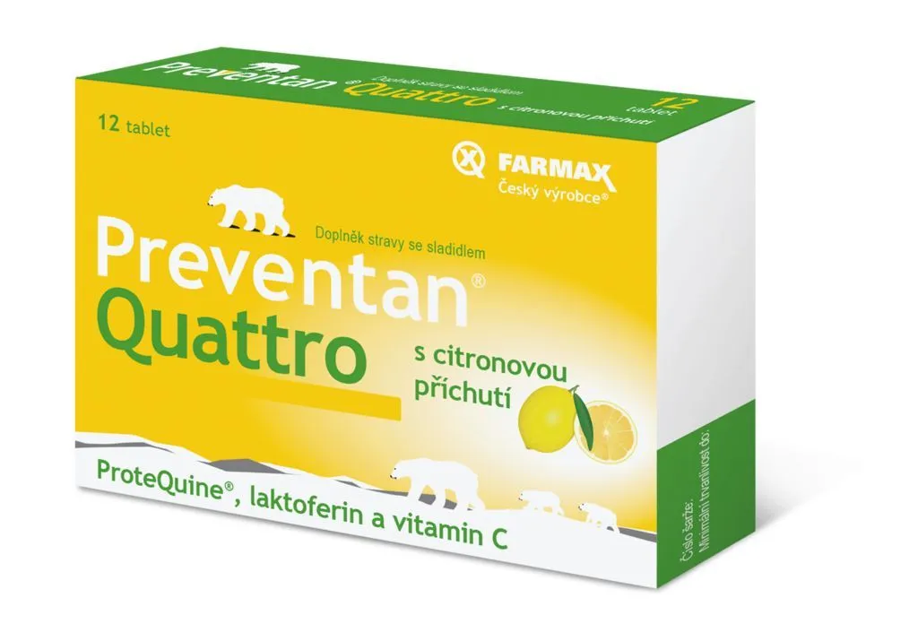 Preventan Quattro s citronovou příchutí 12 tablet