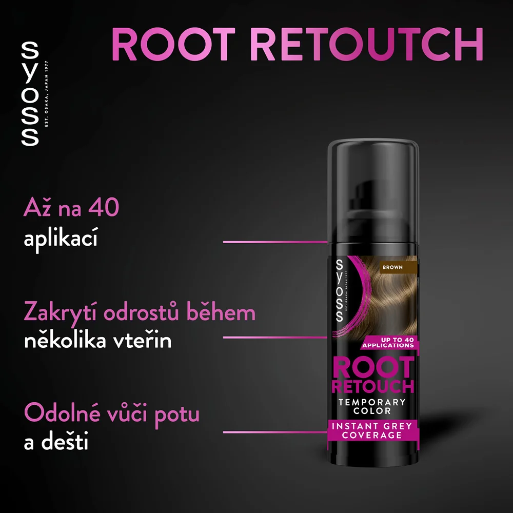 Syoss Root Retoucher Sprej na odrosty hnědý 120 ml