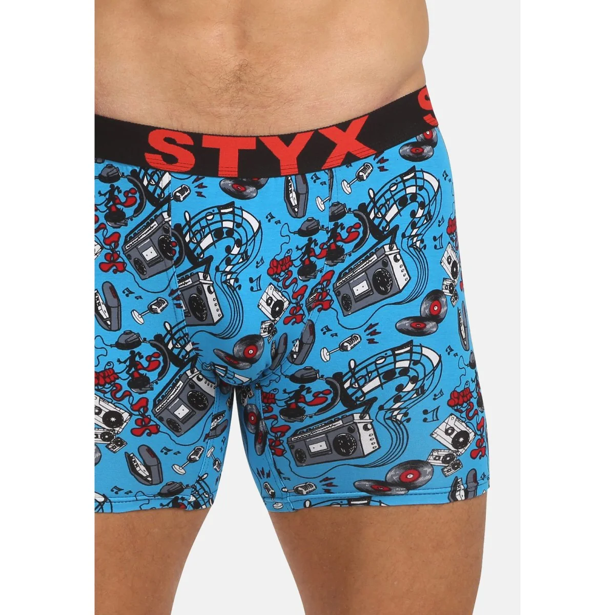 Styx Pánské boxerky long art sportovní guma hudba (UN1558) XL