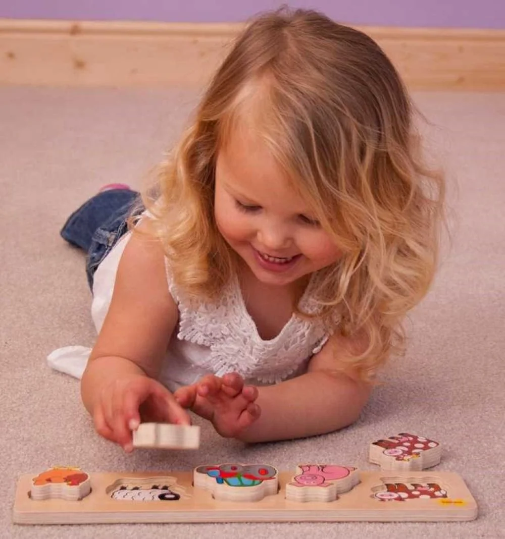 Bigjigs Toys Dřevěné vkládací puzzle farma