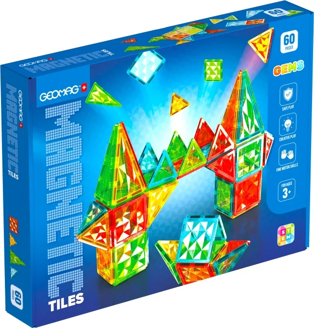 Geomag Magnetic Tiles magnetická stavebnice 60 dílků