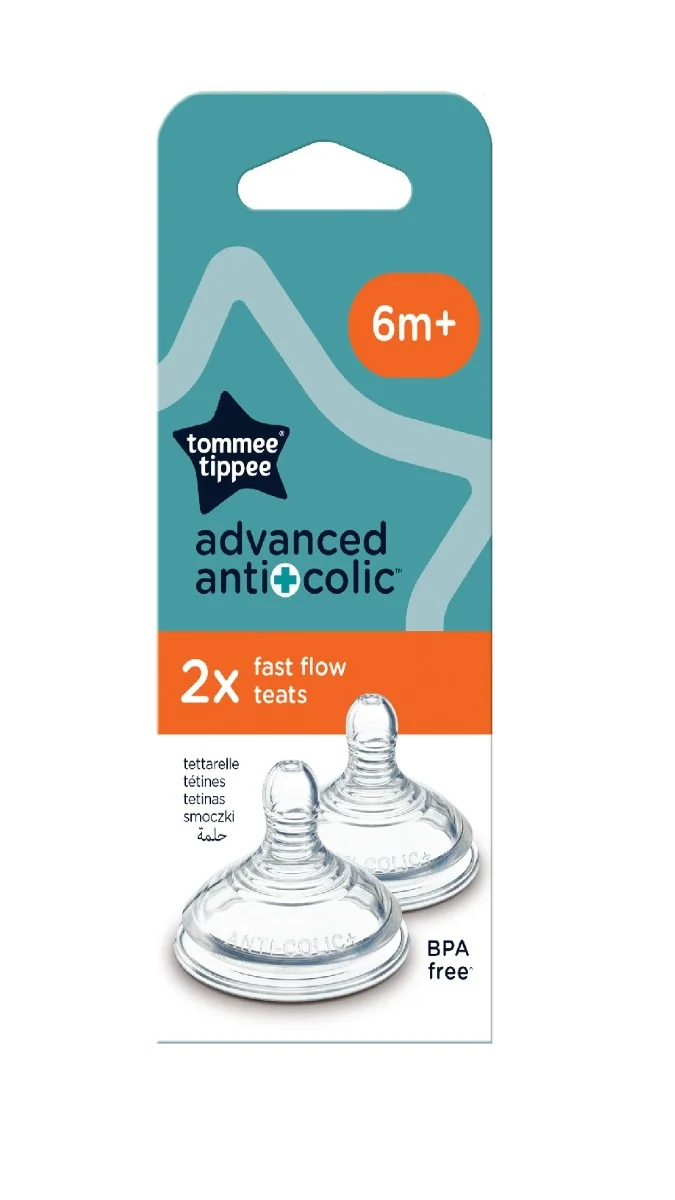 Tommee Tippee Advanced Anti-Colic Savička na lahev Rychlý průtok 6m+ 2 ks