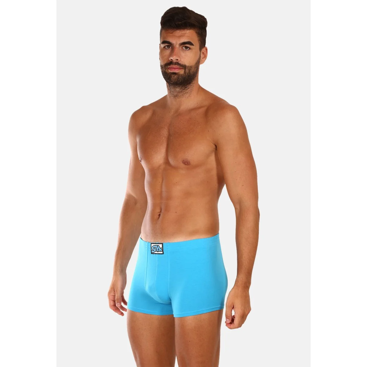 Styx Pánské boxerky klasická guma světle modré (Q1169) XXL