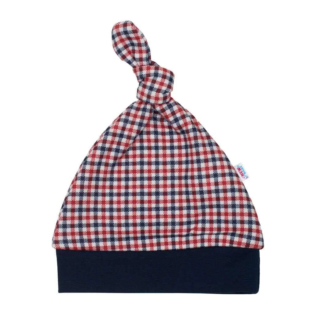 New Baby Kojenecká bavlněná čepička  Checkered, vel. 62 (3-6m) 