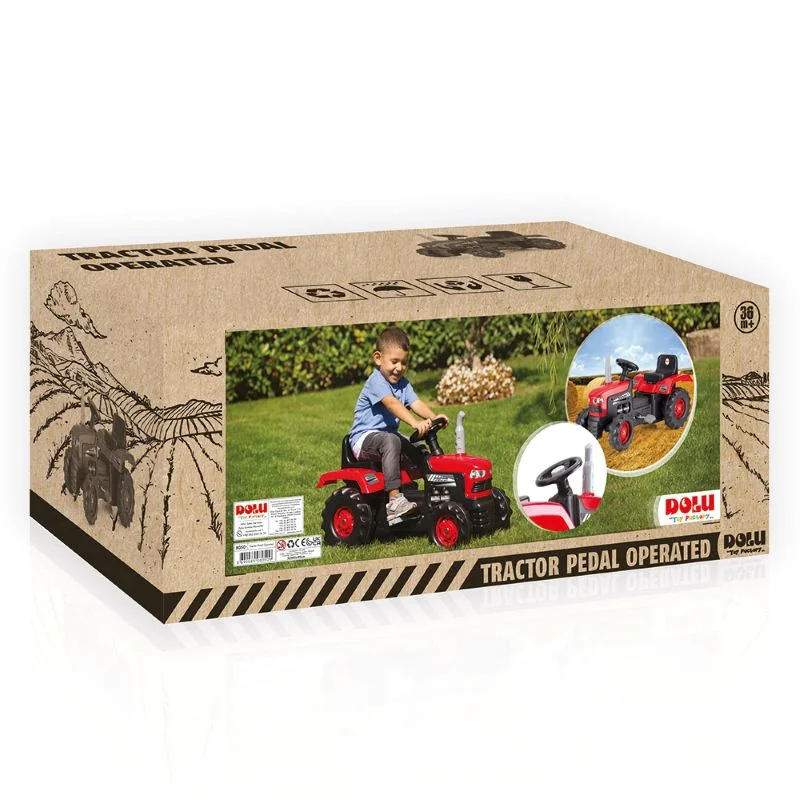 Dolu Velký šlapací traktor,červený