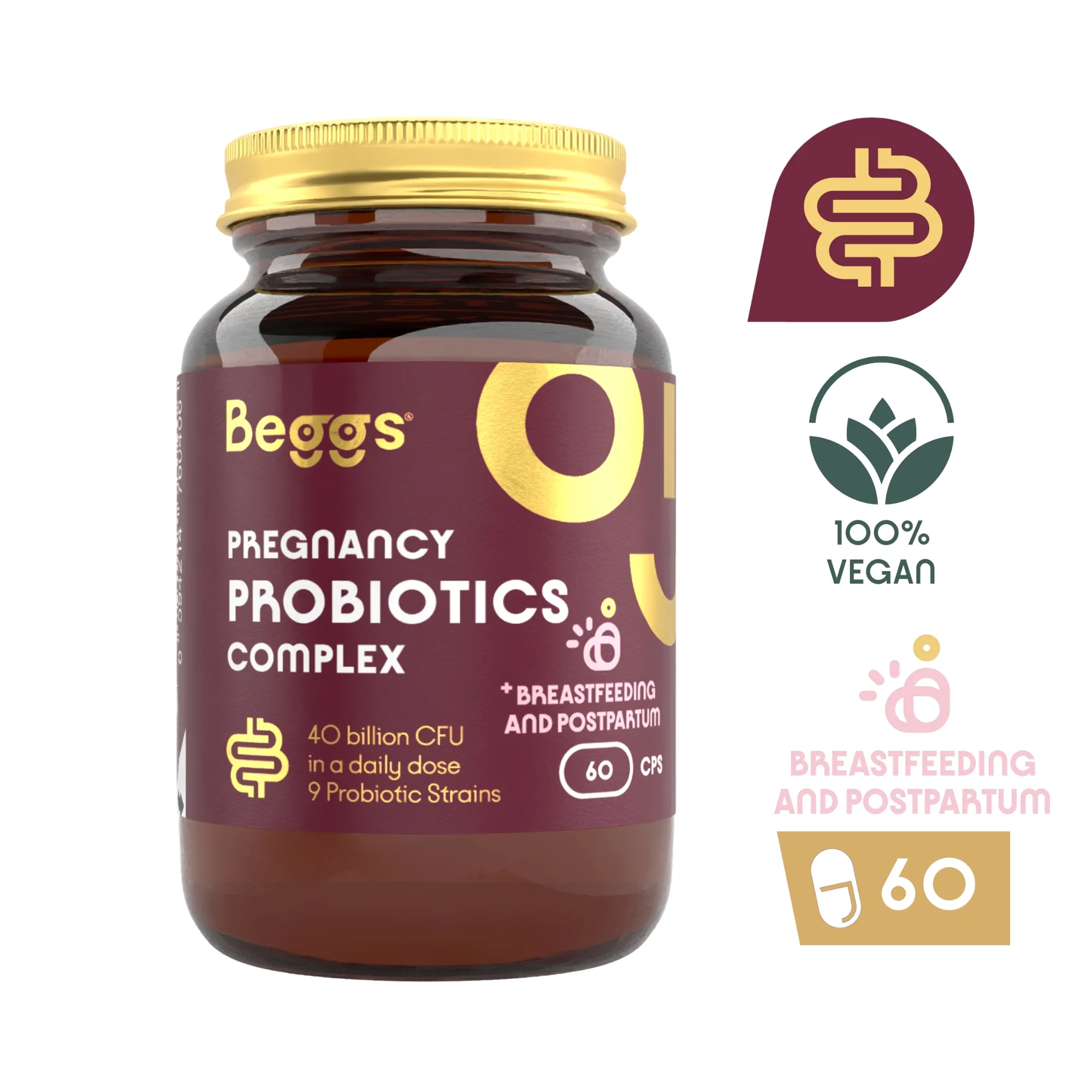 Beggs Pregnancy Probiotics Complex 60 kapslí