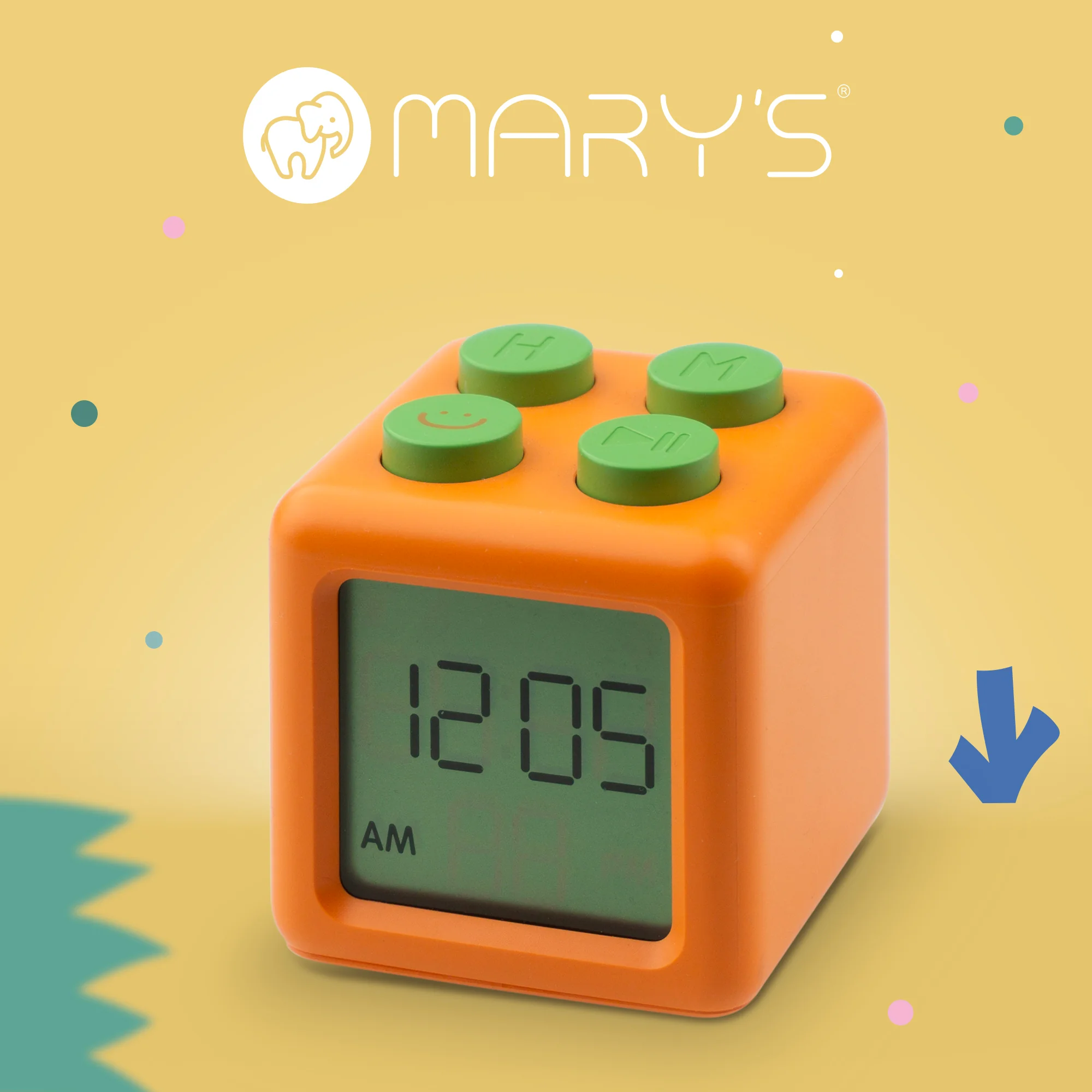 MARY’S Budík - kostka, oranžová