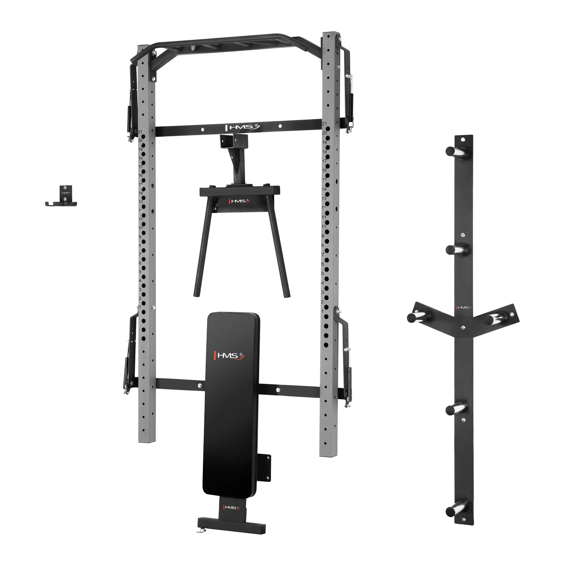HMS Multifunkční posilovací stojan - Power Rack KLT22 šedý