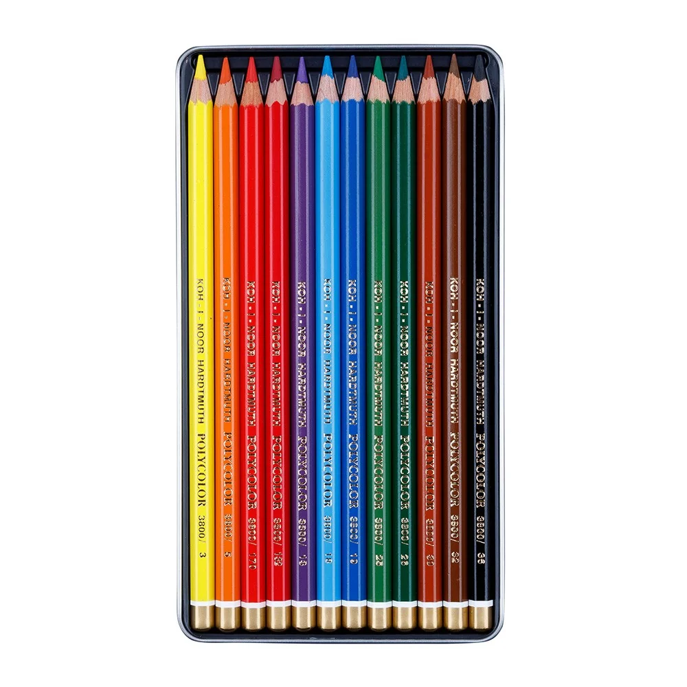KOH-I-NOOR POLYCOLOR 3822/12 - umělecké pastelky v plechovém pouzdře - 12 ks