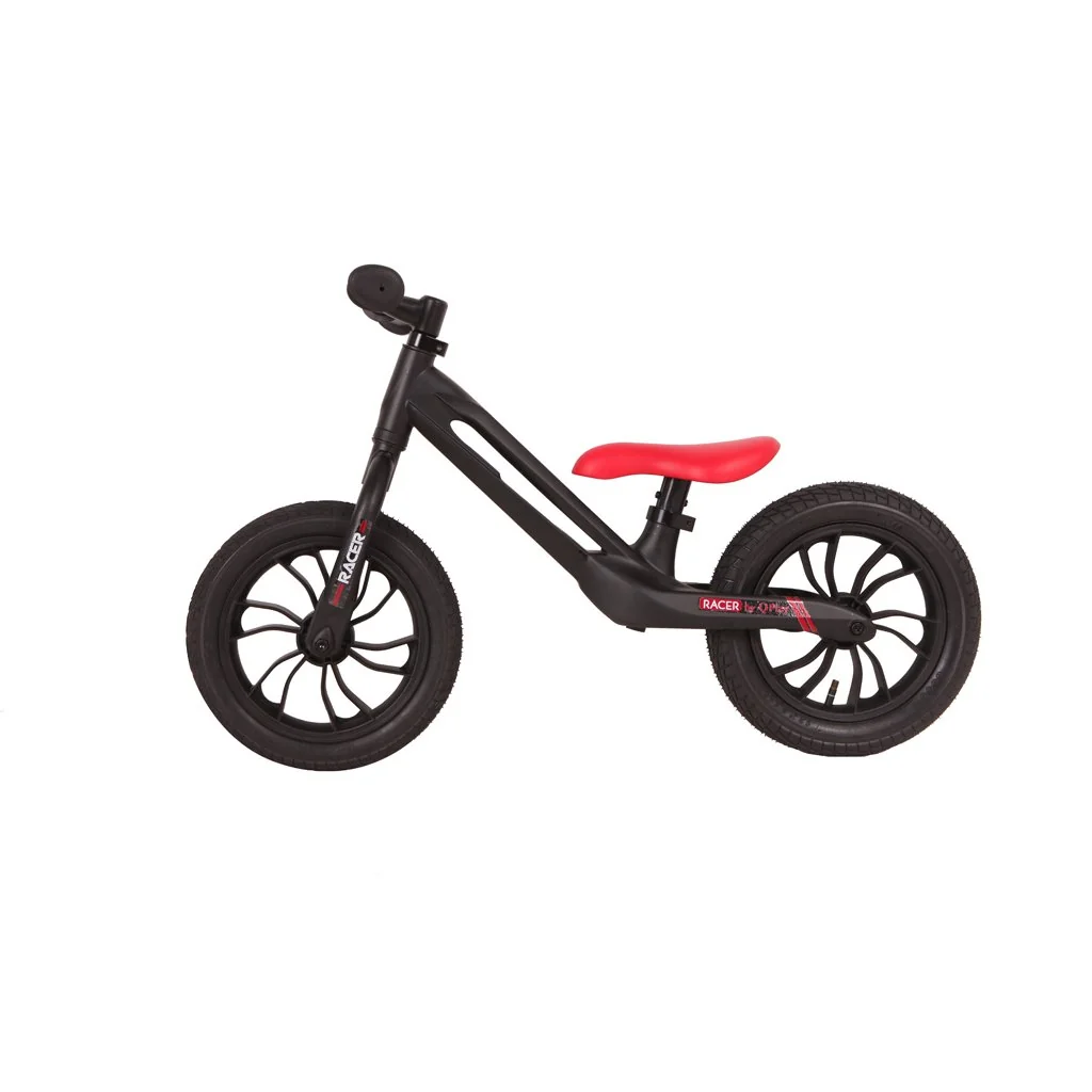QPlay Odrážedlo Racer air (Titanium) Black/ Red, věk 3 - 6 let, do 30 kg
