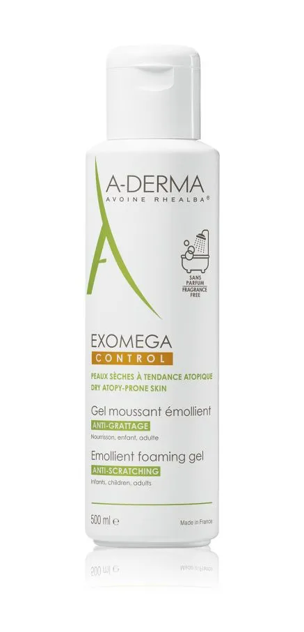 A-Derma Exomega Control zvláčňující pěnivý gel pro suchou kůži se sklonem k atopii 500 ml