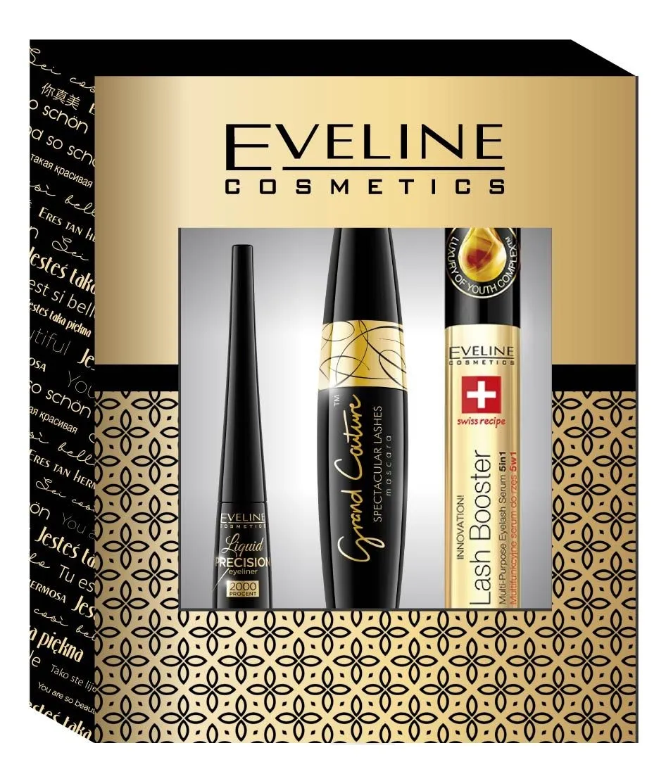 Eveline Gift Set Trio 2000% (Eyeliner 2000%, Grand Couture, SOS Lash)