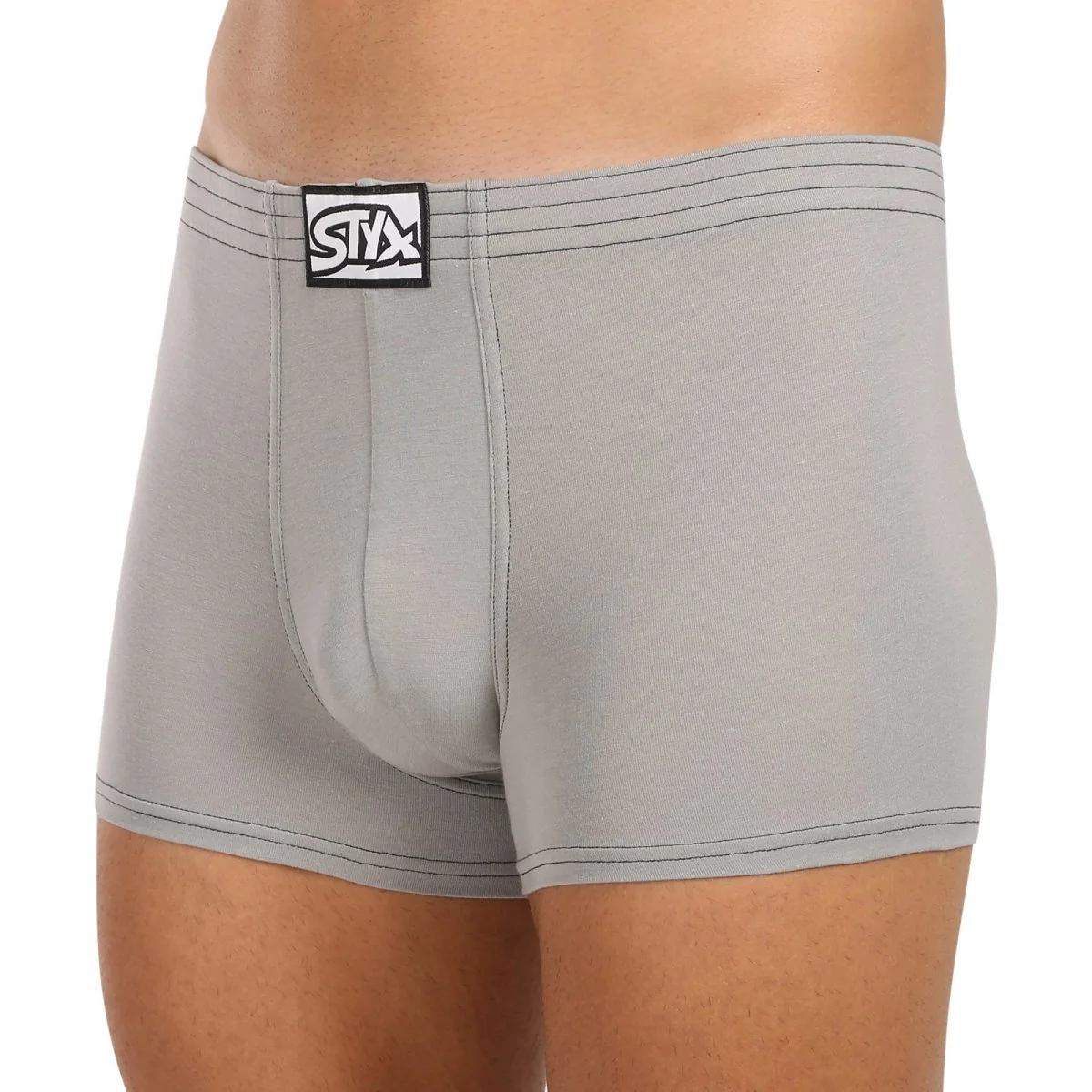 Styx Pánské boxerky klasická guma světle šedé (Q1062) M