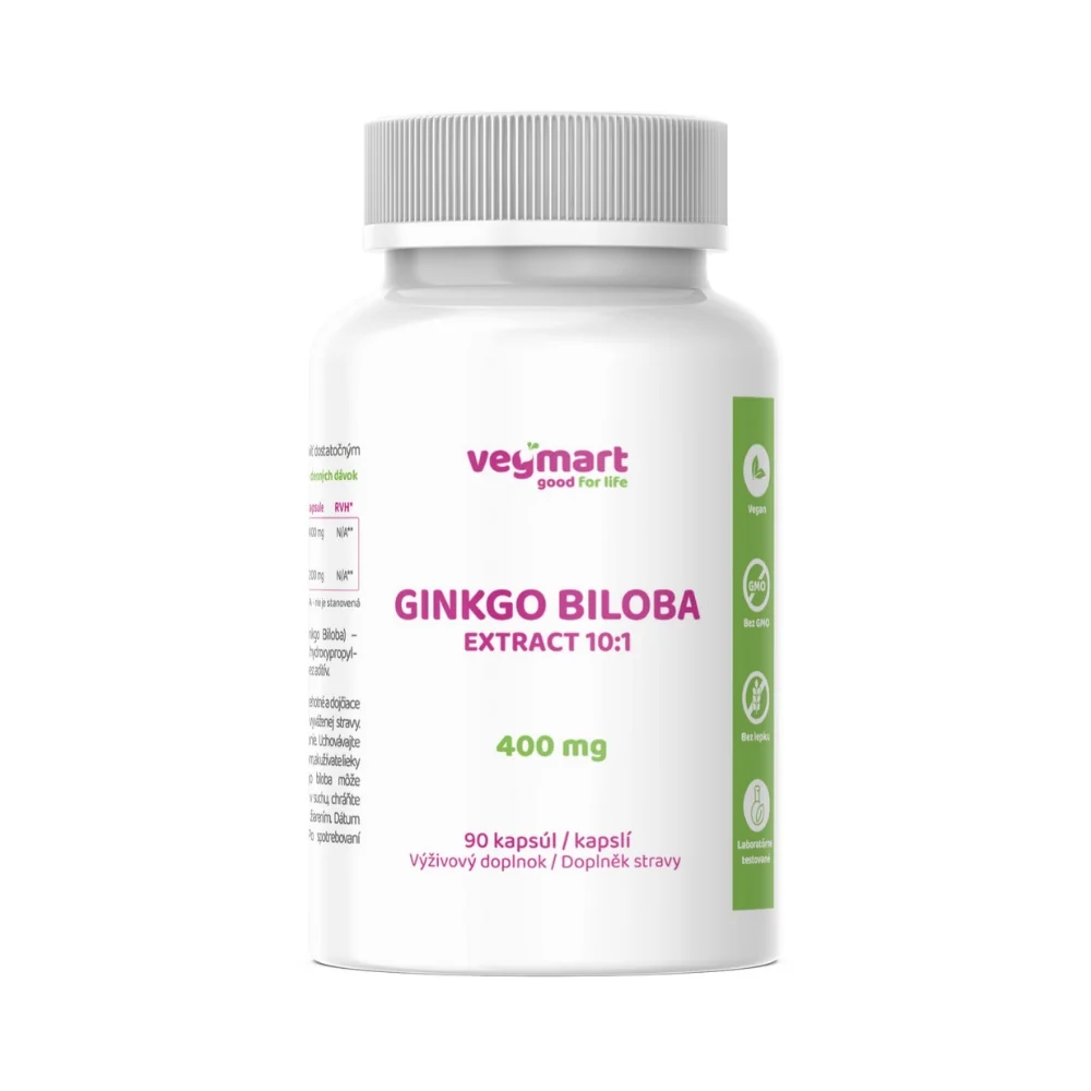 Vegmart Ginkgo Biloba Extract 400 mg 90 kapslí