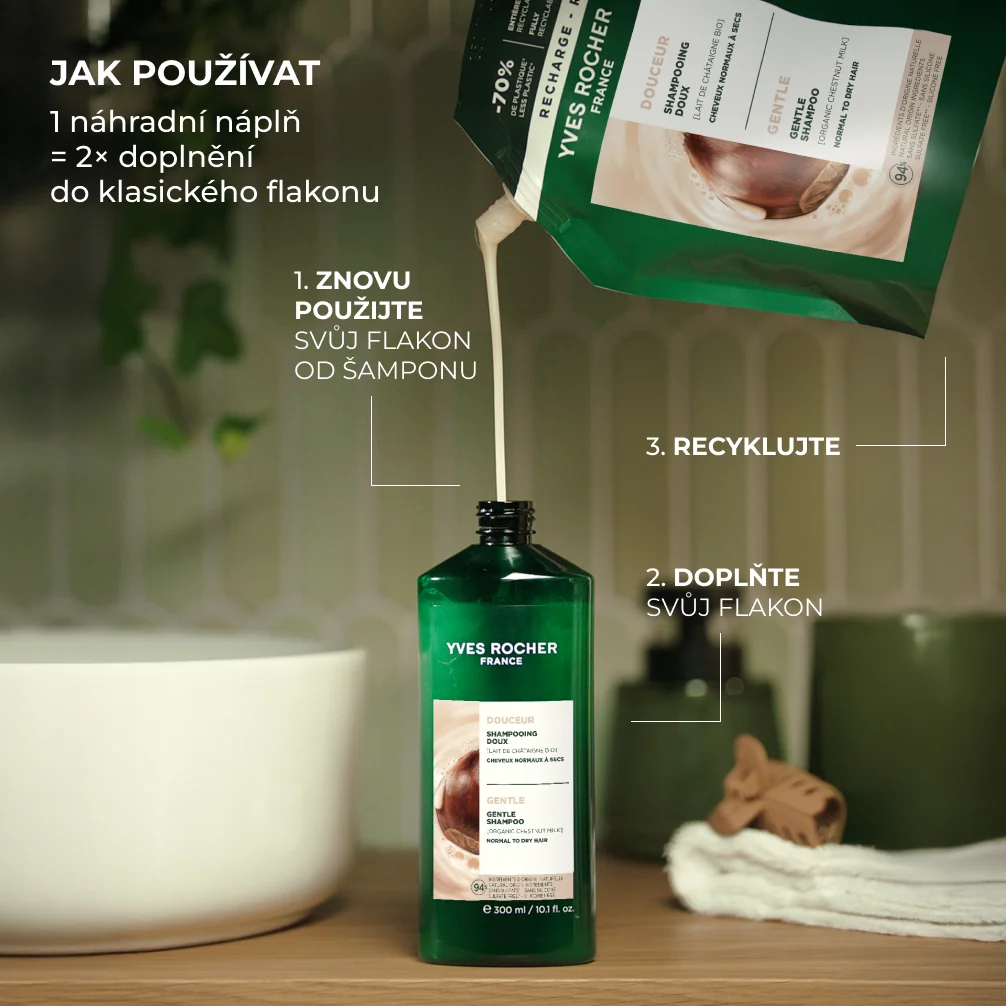 Yves Rocher Haircare Botanical Solutions Zjemňující šampon 600 ml