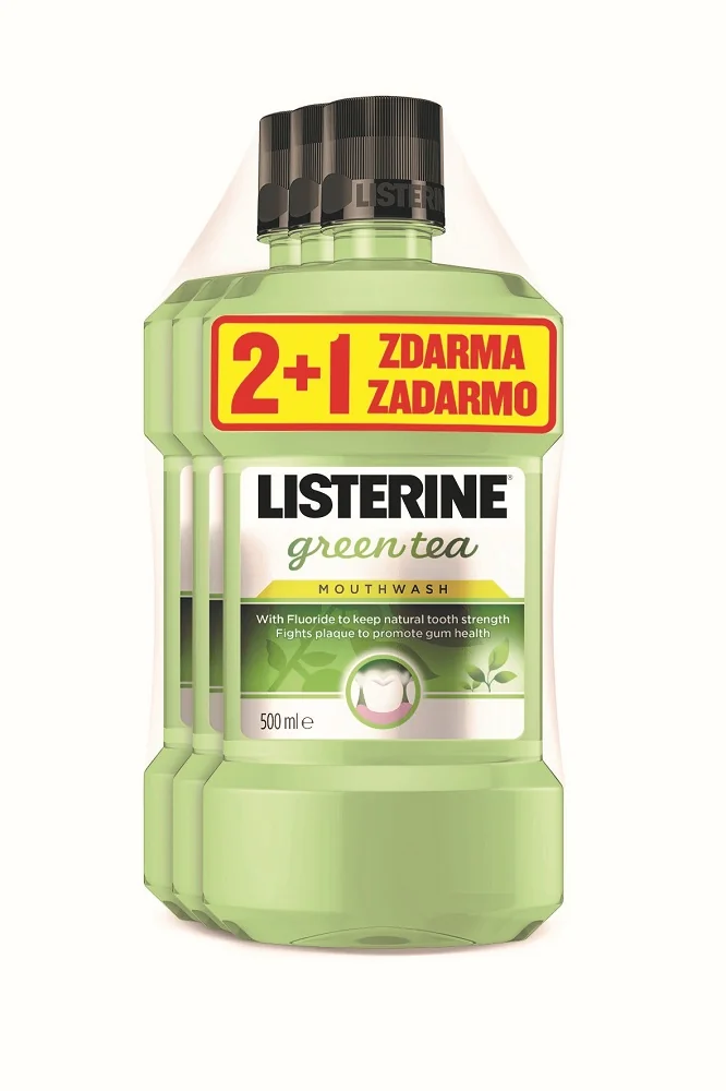 Listerine Green Tea ústní voda 500 ml 2+1