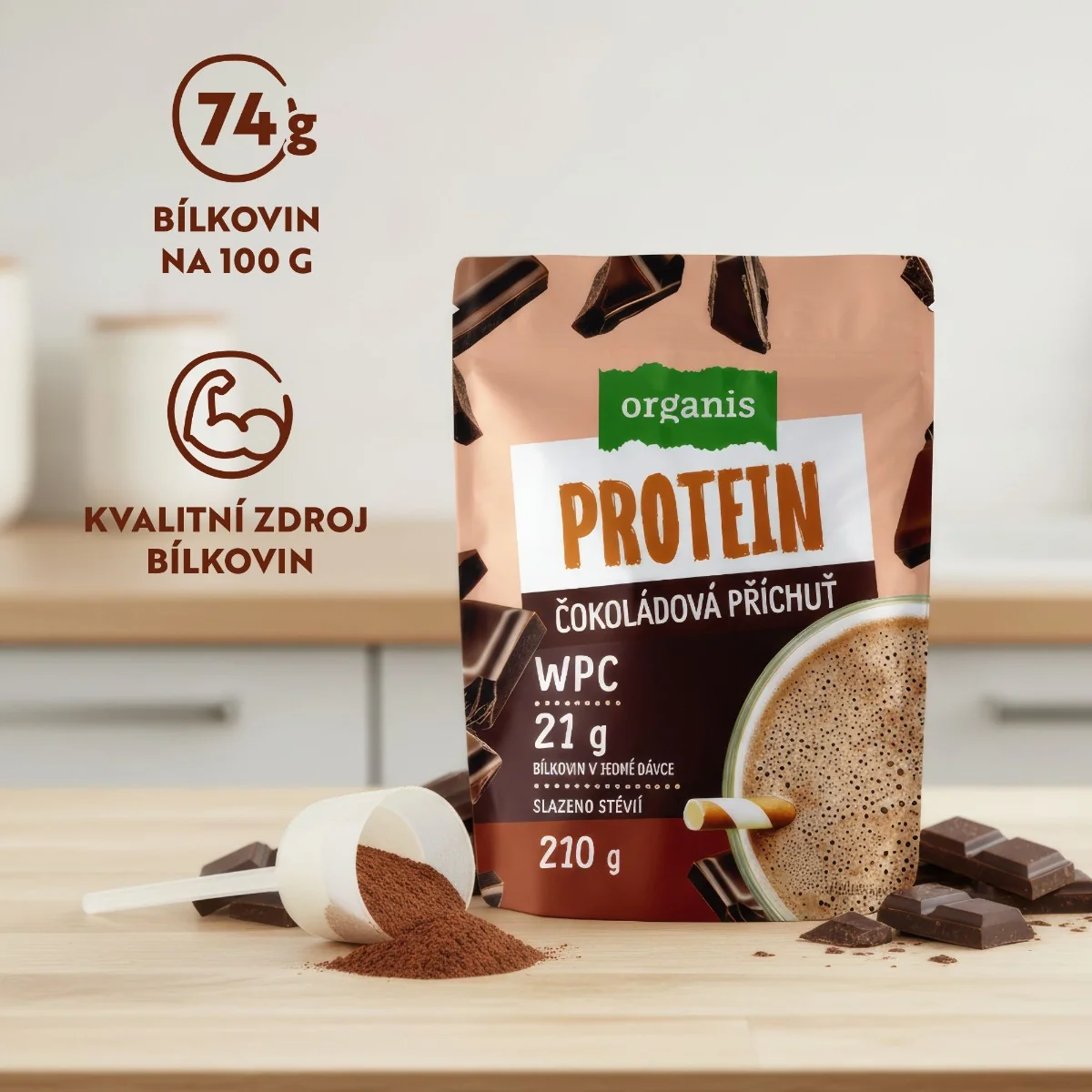 Organis Protein čokoláda 210 g