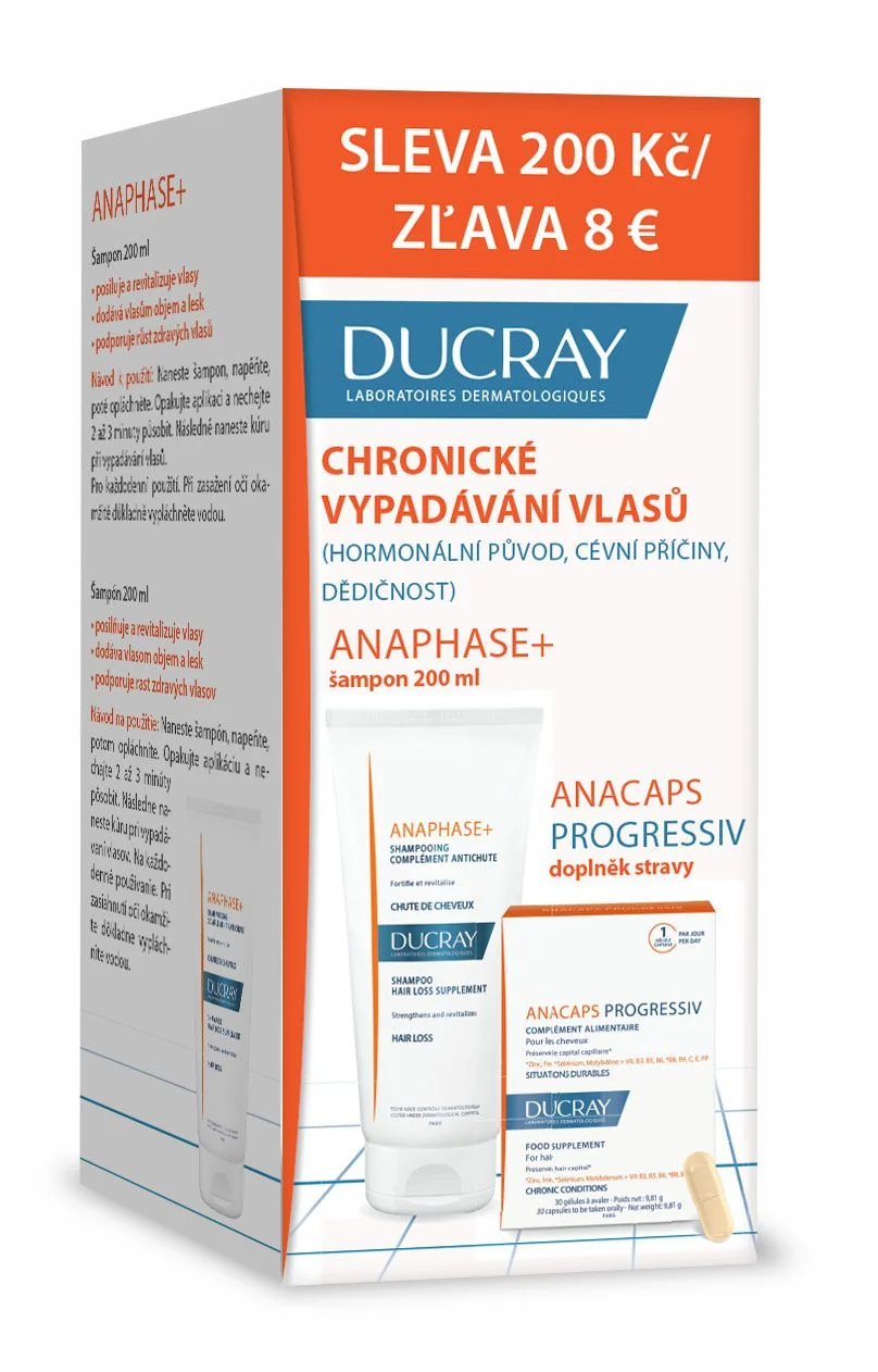 Ducray Anaphase+ šampon 200 ml + Anacaps Progressiv 30 tobolek