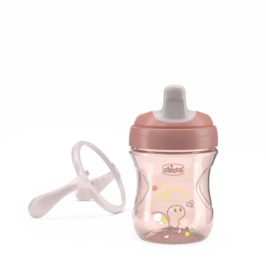 Chicco Hrneček Training s držadly 6m+ 200 ml pink