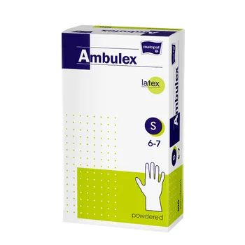 Ambulex Latexové rukavice pudrované nesterilní vel. S 100 ks
