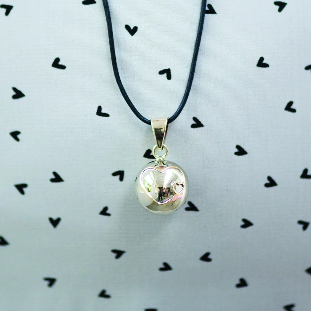 Bola Essentials Těhotenská rolnička 1 ks Silver Double Hearts