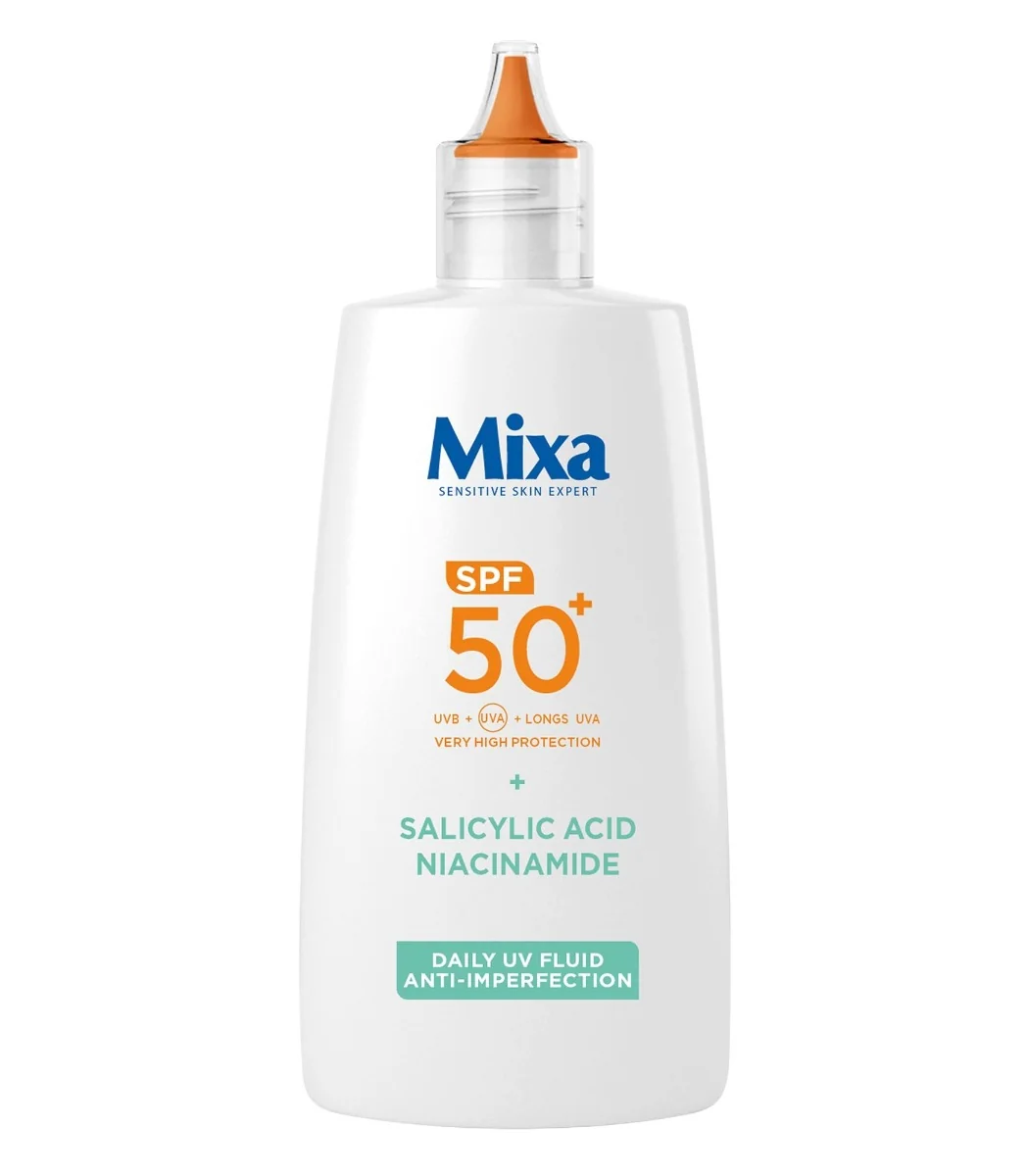 Mixa Anti-Imperfection Denní UV Fluid proti nedokonalostem SPF50+ 40 ml