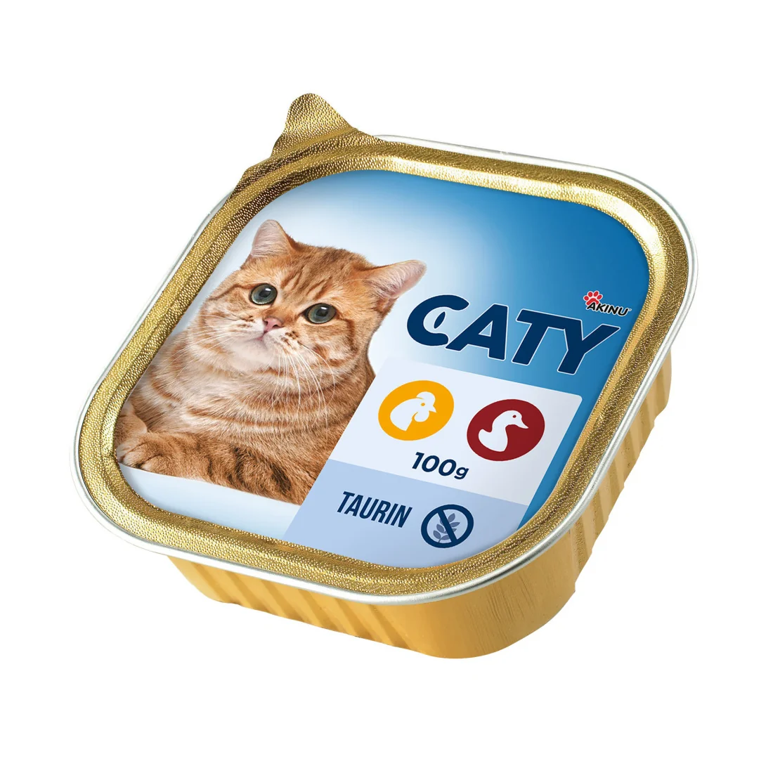 Akinu CATY Kuřecí & kachní paštika pro kočky 22 x 100 g 