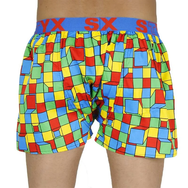 Styx Pánské trenky art sportovní guma kostky (B959) S