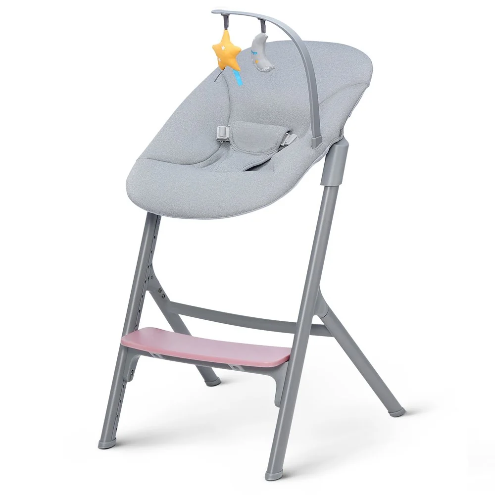 Kinderkraft select Set jídelní židlička Livy Aster Pink + lehátko Calmee, Premium