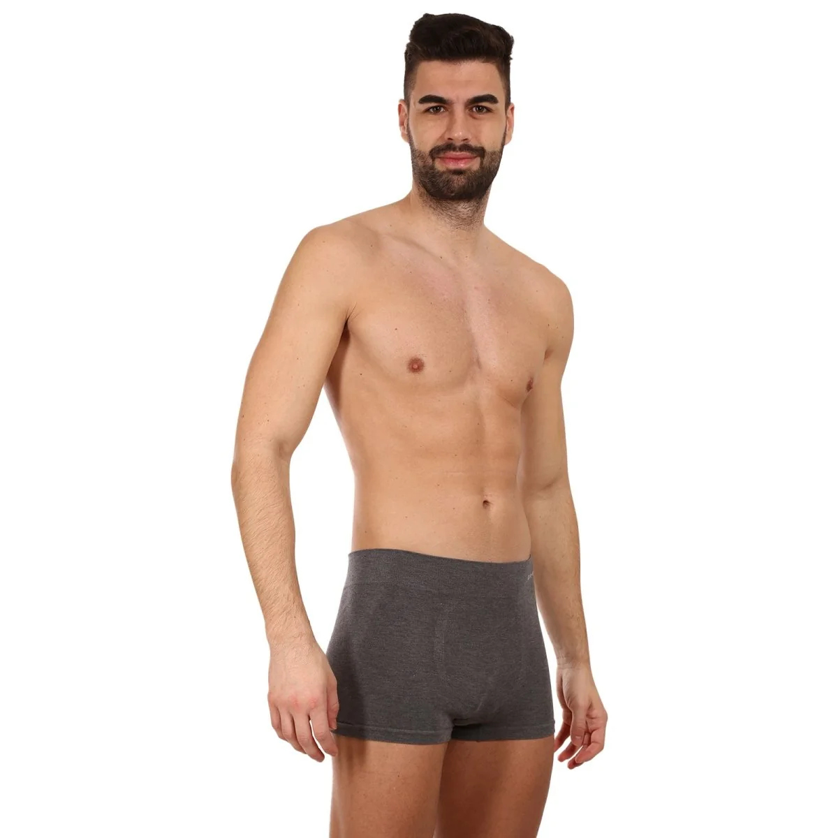 Gino Pánské boxerky bezešvé bambusové šedé (53005) XL