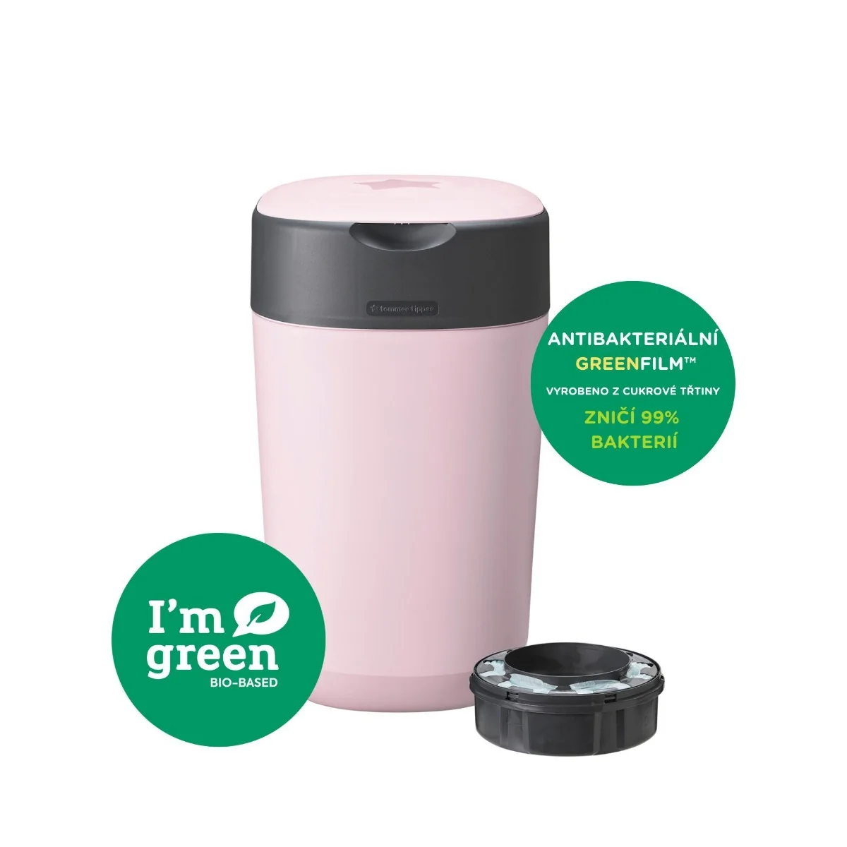Tommee Tippee Koš na pleny Twist & Click 1 ks růžový