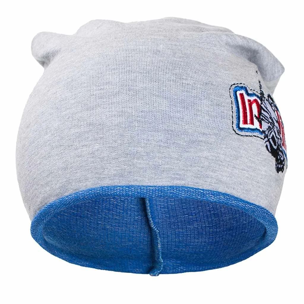 New Baby Podzimní dětská čepička  In-line šedá, vel. 110 (4-5r) 