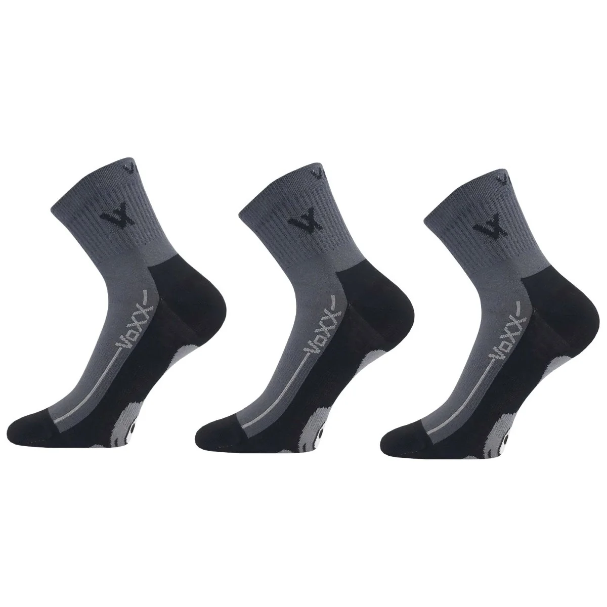 VoXX 3PACK ponožky tmavě šedé (Barefootan-darkgrey) M