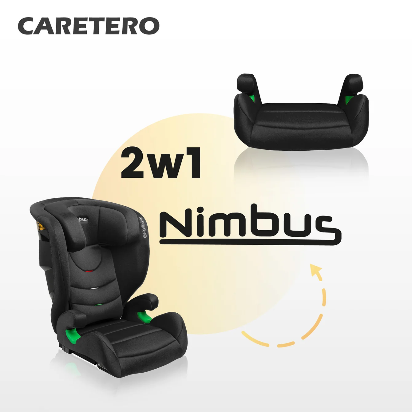 Caretero Autosedačka Nimbus I-Size pro děti 100 - 150cm (4-12let), béžová