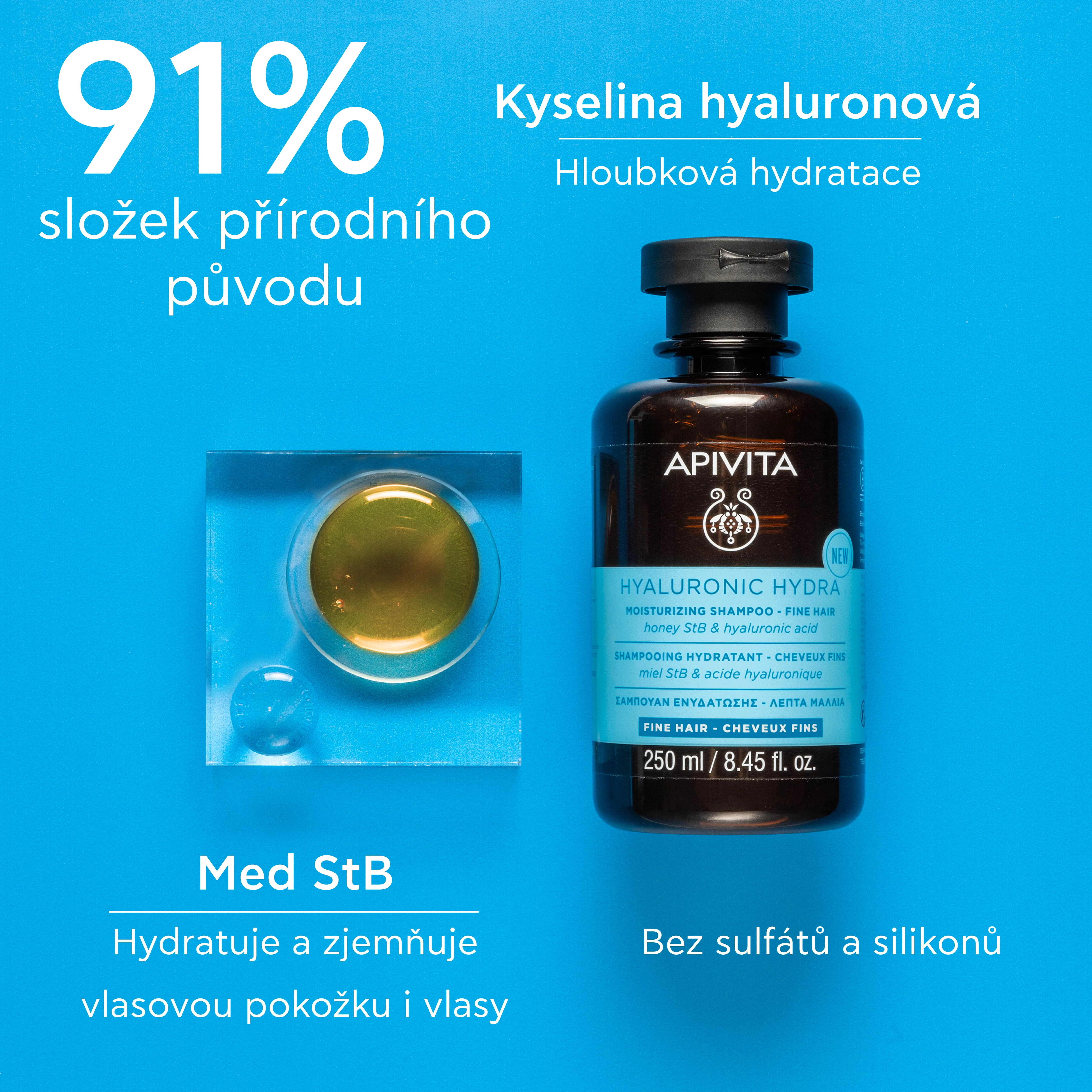 APIVITA Hyaluronic Hydra hydratační šampon na jemné vlasy 250 ml