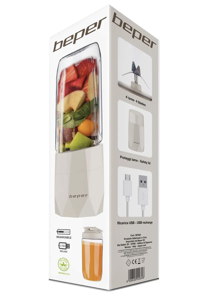 Beper BP630 Osobní smoothie mixér 400 ml s USB napájením 