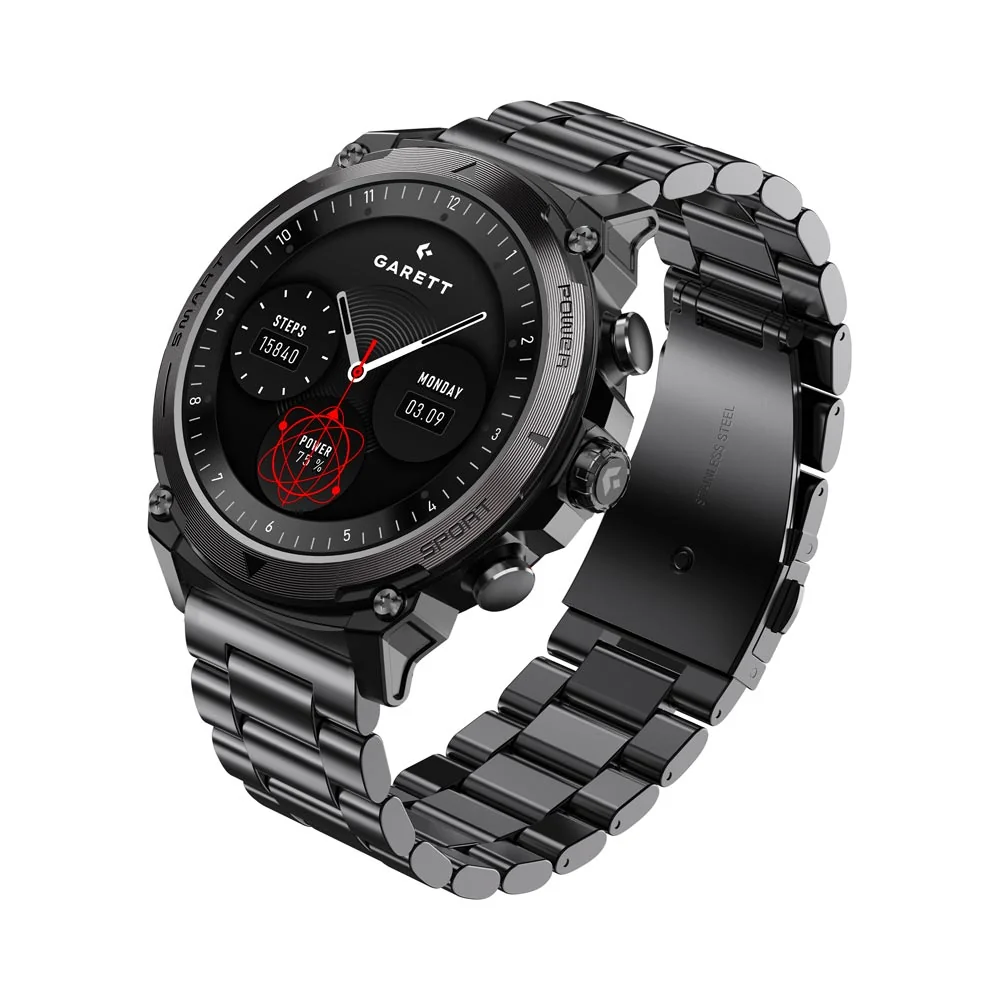 Garett Smartwatch Atom smart hodinky Black Steel
