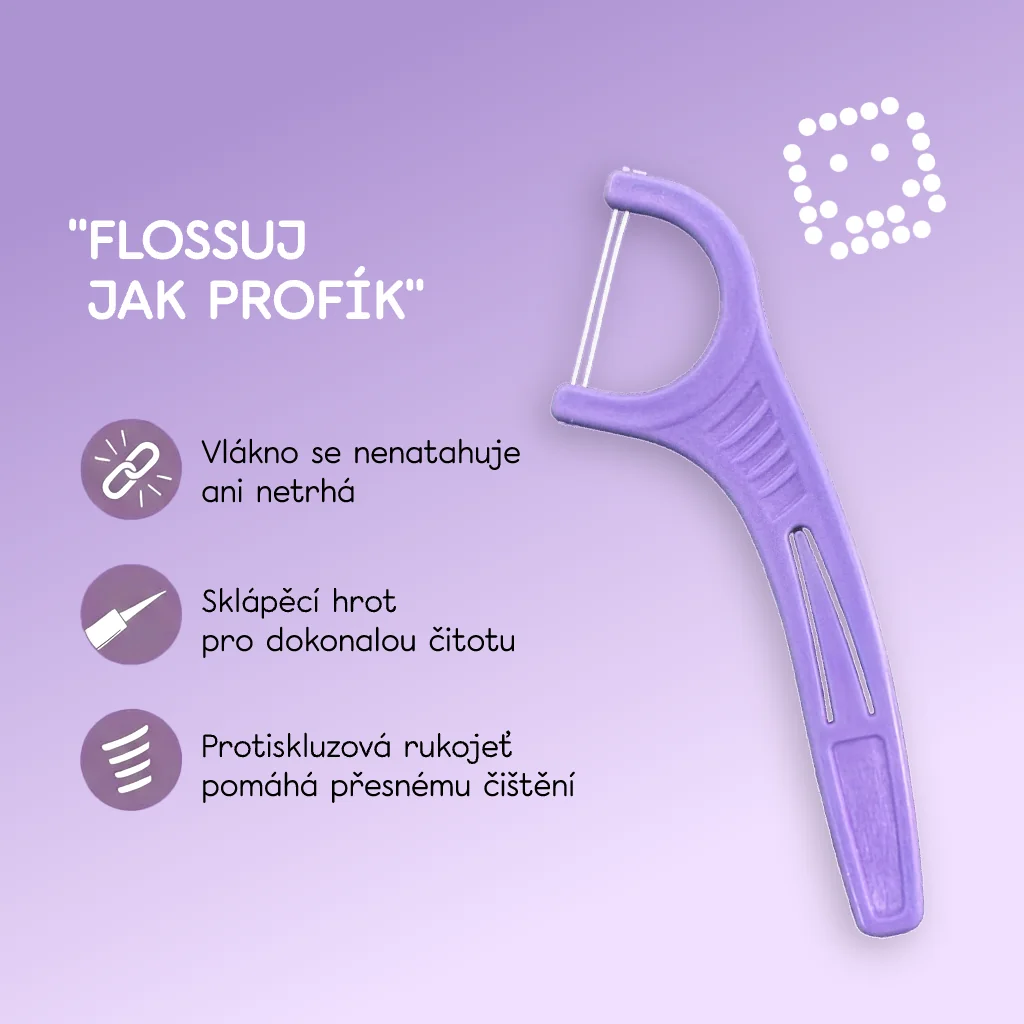 Hello Coco Floss Picks dentální párátka s nití 30 ks
