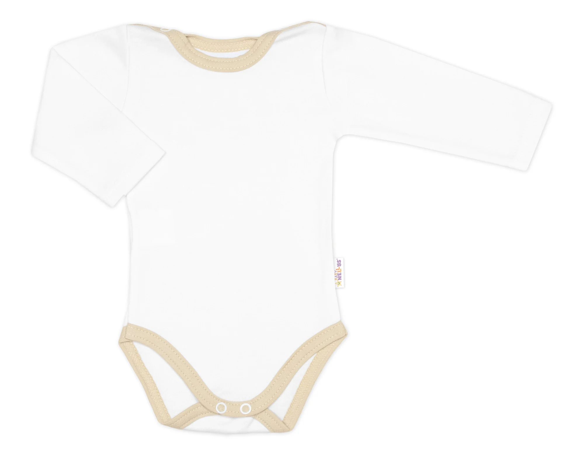 Baby Nellys Žebrovaná sada, Star 5D, body, polodupačky, kabátek, čepička - bílá béžová, 68