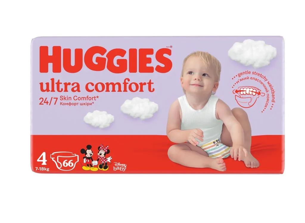 Huggies Ultra Comfort Mega vel. 4 7-18 kg dětské plenky 66 ks