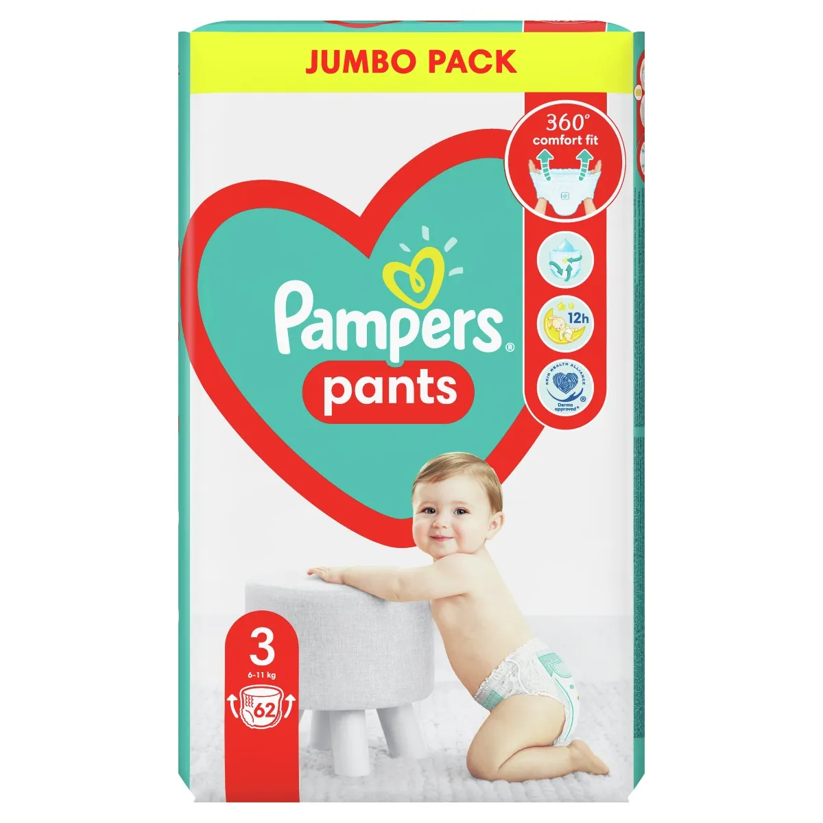Pampers Pants vel. 3 Jumbo Pack 6-11 kg plenkové kalhotky 62 ks
