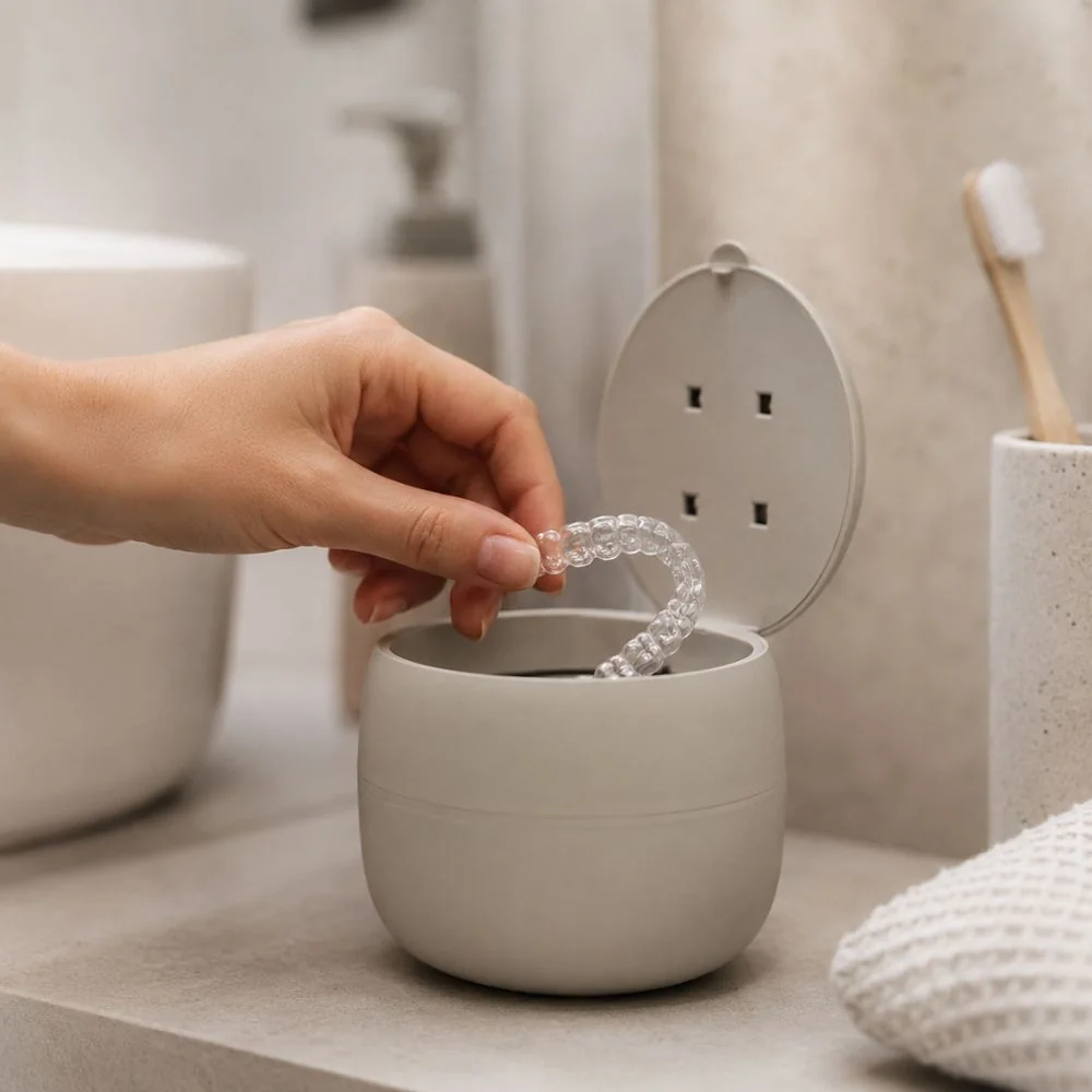 PURO Purifier M ultrazvuková čistička na rovnátka a náhrady skandinávská zelená