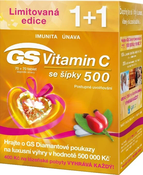GS Vitamin C 500 se šípky 70 + 70 tablet dárek 2017