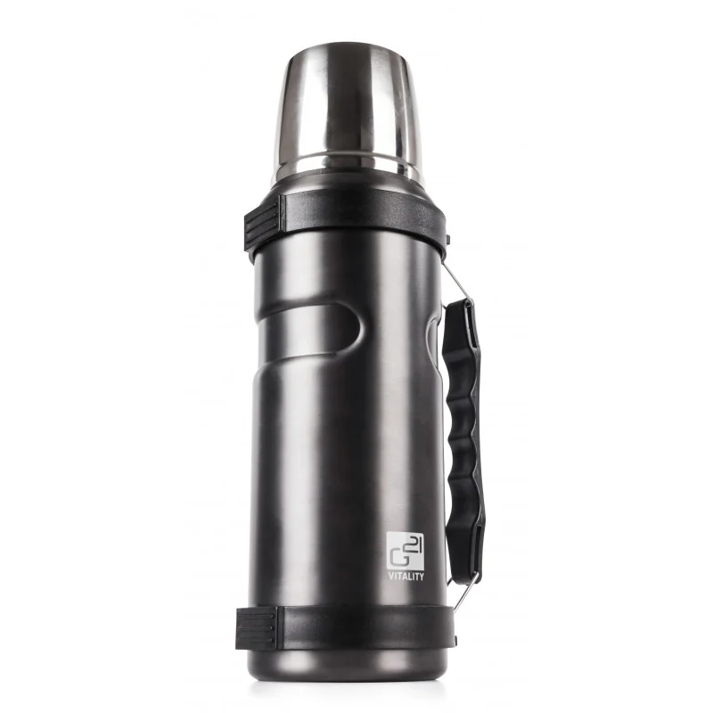 G21 Termoska na pití 1000 ml, ocelově šedá s rukojetí