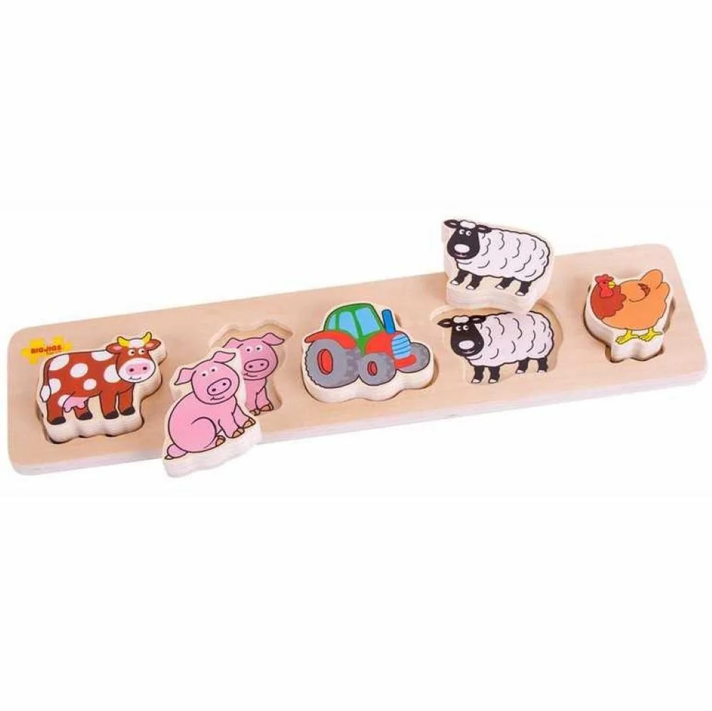 Bigjigs Toys Dřevěné vkládací puzzle farma