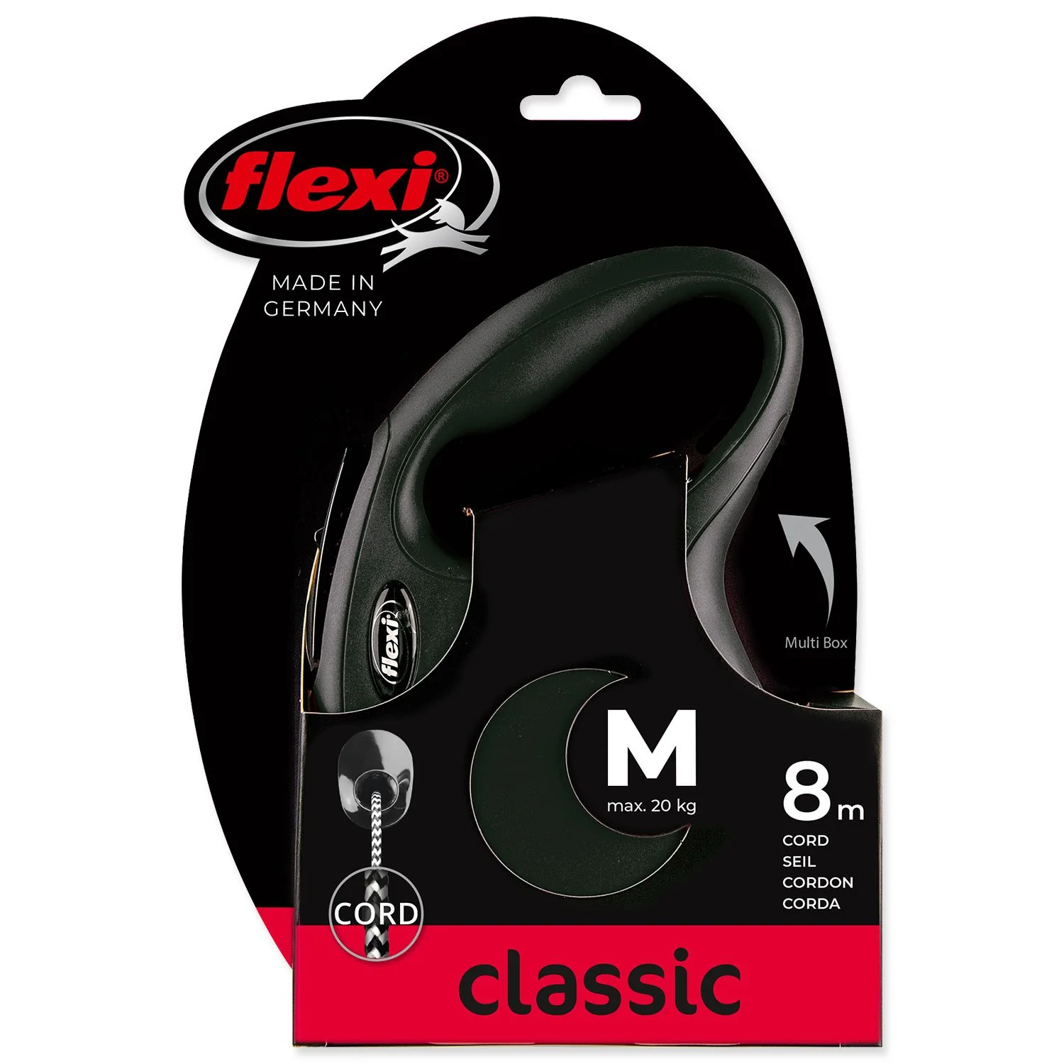 Flexi Vodítko Classic New lanko M černé 8m